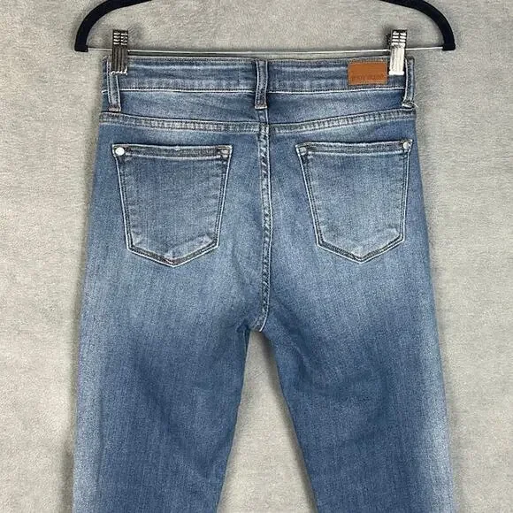 Judy Blue Jeans Womens 9/29 Blue Relaxed Fit Skinny Stretch Pockets Cropped - Picture 4 of 13